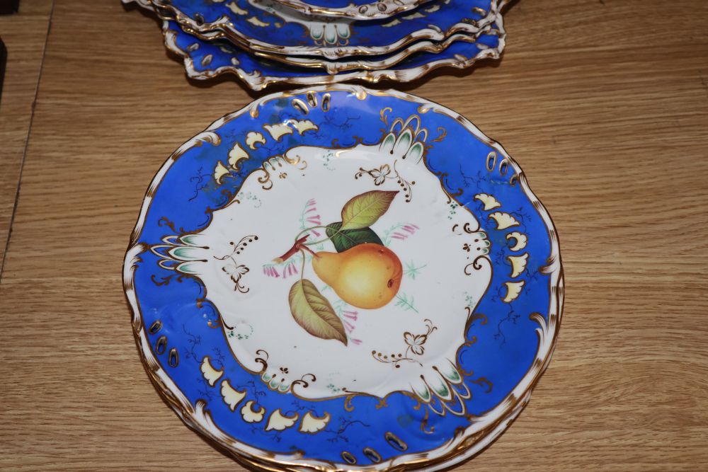 A Victorian Continental porcelain part dessert service